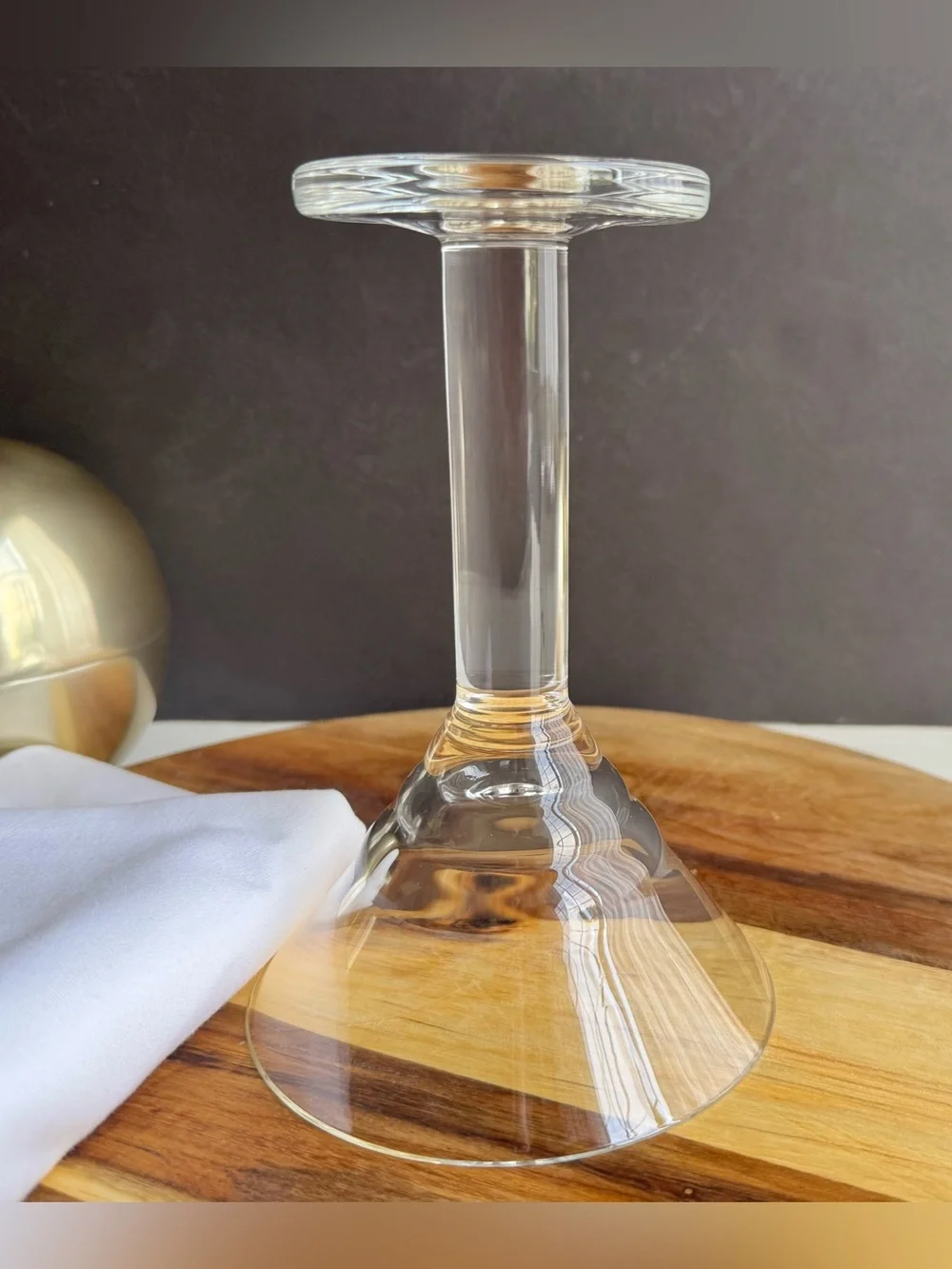 Crate & Barrel Crystal Thick Stem Martini Cocktail Glass